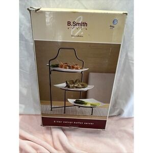 3-tier server with metal rack new never taken out of box Christmas holiday serve